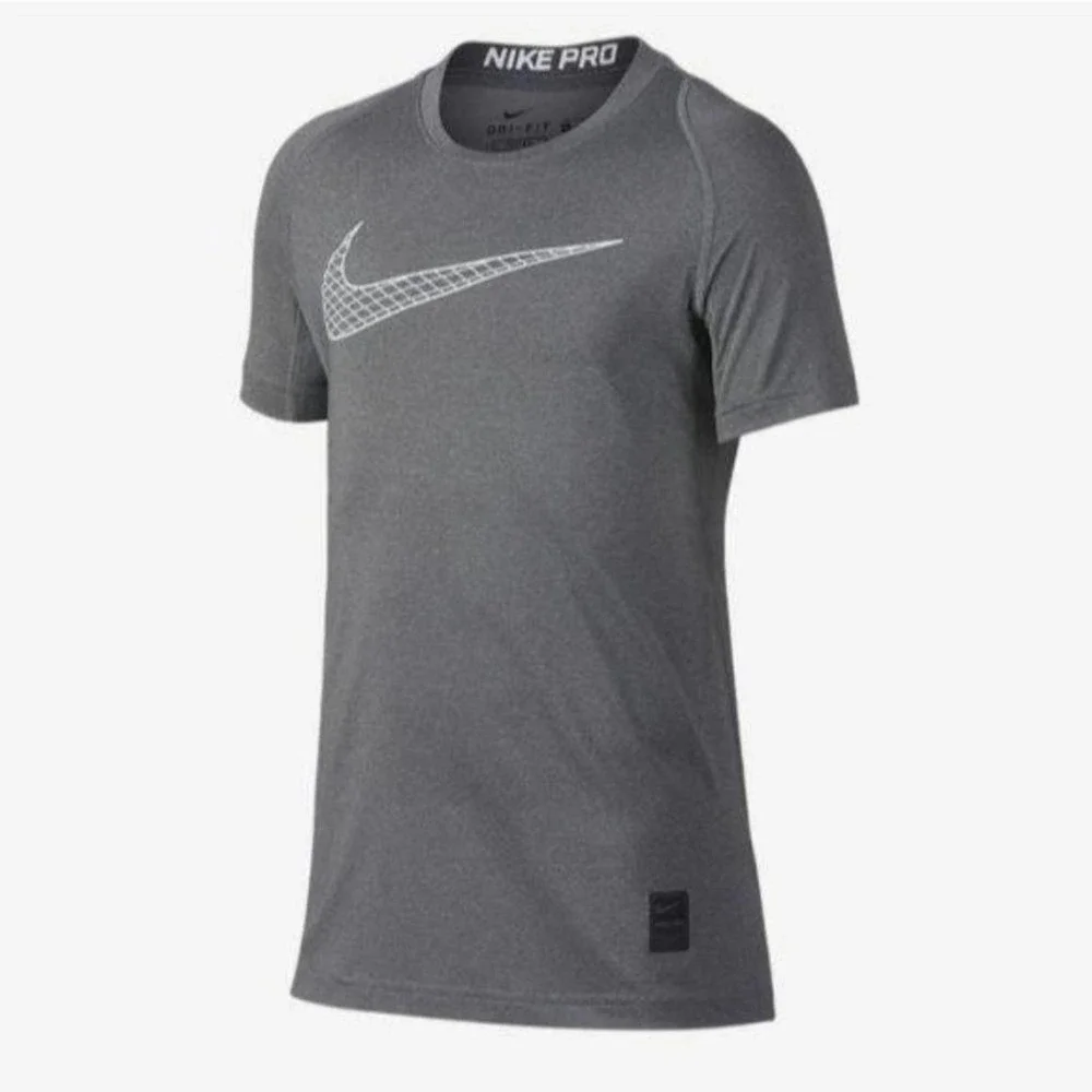 Nike Pro Gray Tee Shirt Boys Size New